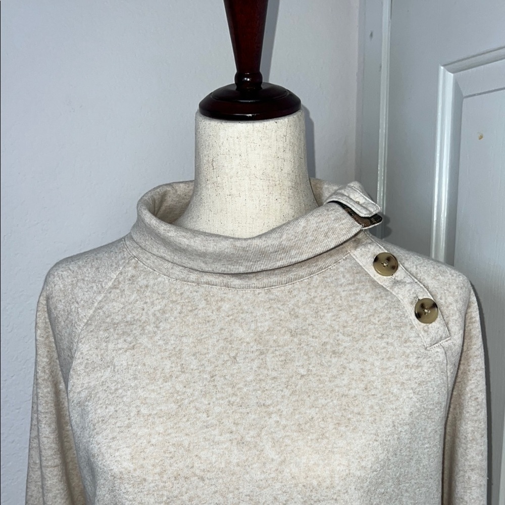 J. Crew Cream Cowl Neck Sweater with Relaxed Fit - Picture 12 of 14